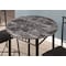 Monarch Specialties Dining Set - 3Pcs Set / Grey Marble / Charcoal Metal I 3065 - alternate 3